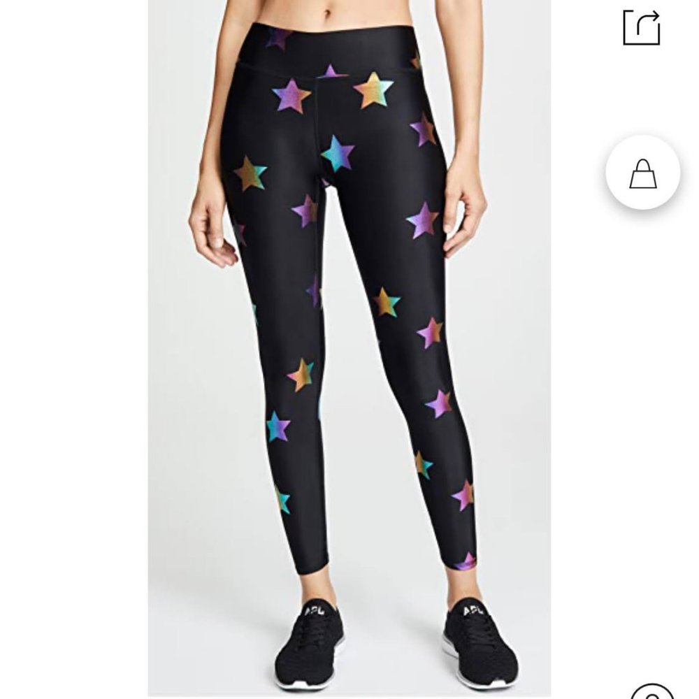 NWOT-Terez Rainbow Star Foil Leggings-Sz S